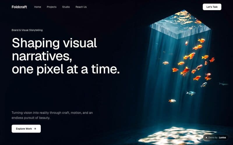 Screenshot of the Foldcraft demo site
