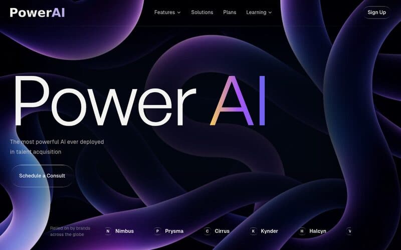 Screenshot of the Power AI demo site